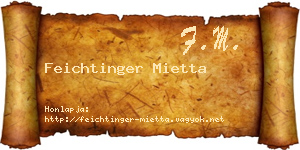 Feichtinger Mietta névjegykártya